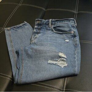 Old Navy Blue Distressed Ankle Jeans